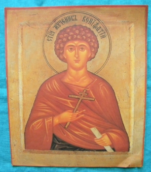 Мученик Вонифатий Тарсийский. Икона Вонифатий Тарсийский, Римский, мч.Выполнена на бумаге