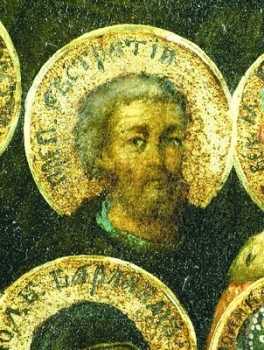 Преподобномученик Евстратий Печерский. Прмч. Евстратий. Фрагмент иконы "Собор Киево-Печерских святых". 1-я пол. XIX в. (ЦМиАР)