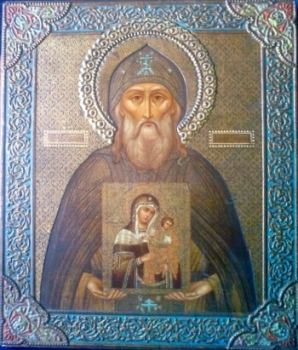 Преподобный Арсений Коневский. Икона Арсений Коневский, прп.
Хромолитография 1897г