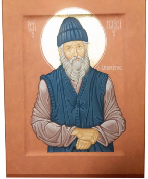 Преподобный Паисий Святогорец (Эзнепидис). Иконописец Андрей Марков 2016 Россия, Москва 21х28 Иоанно-Предтеченский монастырь