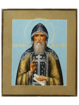 Преподобный Иосиф Волоцкий (Волоколамский), игумен. Икона «Св. Иосиф Волоцкий». XIX в., Россия