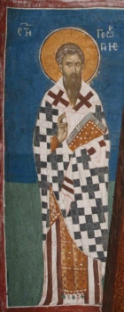 Святитель Георгий II, епископ Митиленский. Дечани. Ок. 1350