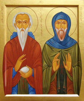 Преподобный Давид Гареджийский. Грузия, современная икона