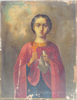 Мученик Вонифатий Тарсийский. Икона "Св. Вонифатий". Дерево, масло. 29,5Х22,5. Россия