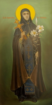 Преподобная Евфросиния Полоцкая (до крещения княжна Предислава), игумения. Икона преподобной Евфросинии 20-нач 21в