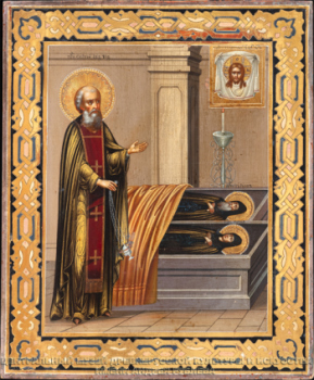 Преподобный Сергий Радонежский перед гробами родителей