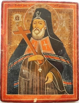 Святитель Иннокентий (Кульчицкий), епископ Иркутский. Образ Святого Иннокентия Иркутского. 23,7 х 30,2 х 1,7 см. Частное собрание