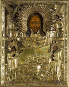 Спас Нерукотворный со св.Екатериной и неизвестным святым