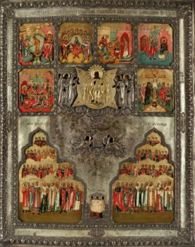 Лик преподобных дев, лик младенцев и лик мучениц с праздниками