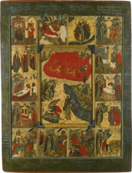 Огненное восхождение Илии с житием