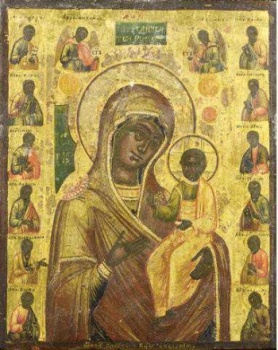 Икона Божией Матери «Смоленская» с 12 апостолами