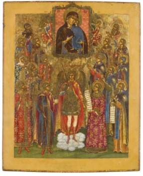 Архангел Михаил с собором святых и иконой Божией Матери  Толгской