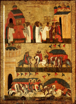 Чудо от иконы Божией Матери Знамение в битве между новгородцами и суздальцами