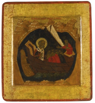 Свт.святитель Николай Чудотворец спасает корабль в шторм