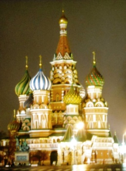 Храм Василия Блаженного: ночной образ собора Покрова на Рву