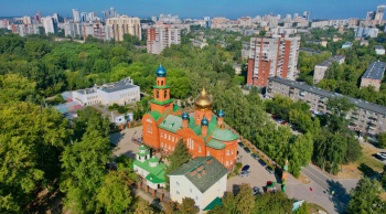 Храм Преподобного Серафима Саровского в Екатеринбурге с высоты птичьего полёта