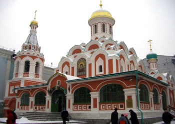 Казанский собор на Красной площади: зимний вид