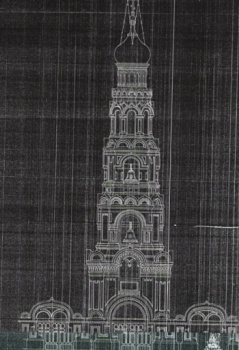 Архитектурный чертёж колокольни Бугульминского Александро-Невского собора