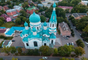 Покровский собор в Гатчине - аэрофотосъемка и описание