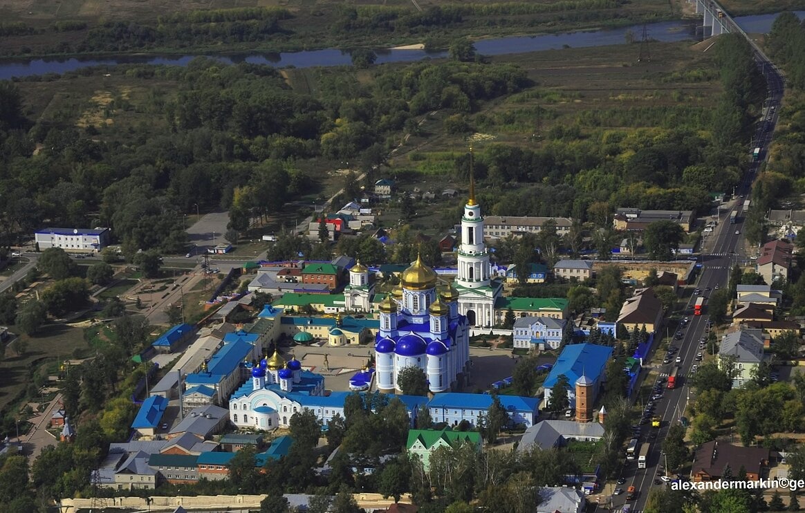 Задонский Рождество-Богородицкий мужской монастырь с высоты птичьего полёта