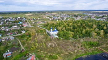 Екатерининская церковь в Алапаевске - вид с высоты птичьего полета