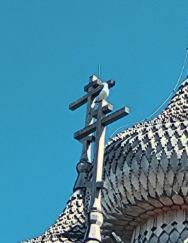 Деталь Преображенской церкви на острове Кижи