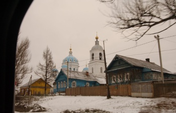 Церковь Сошествия Святого Духа в селе Новое зимой