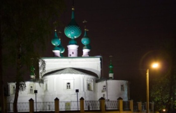 Храм Преображения Господня в Кинешме - ночная иллюминация