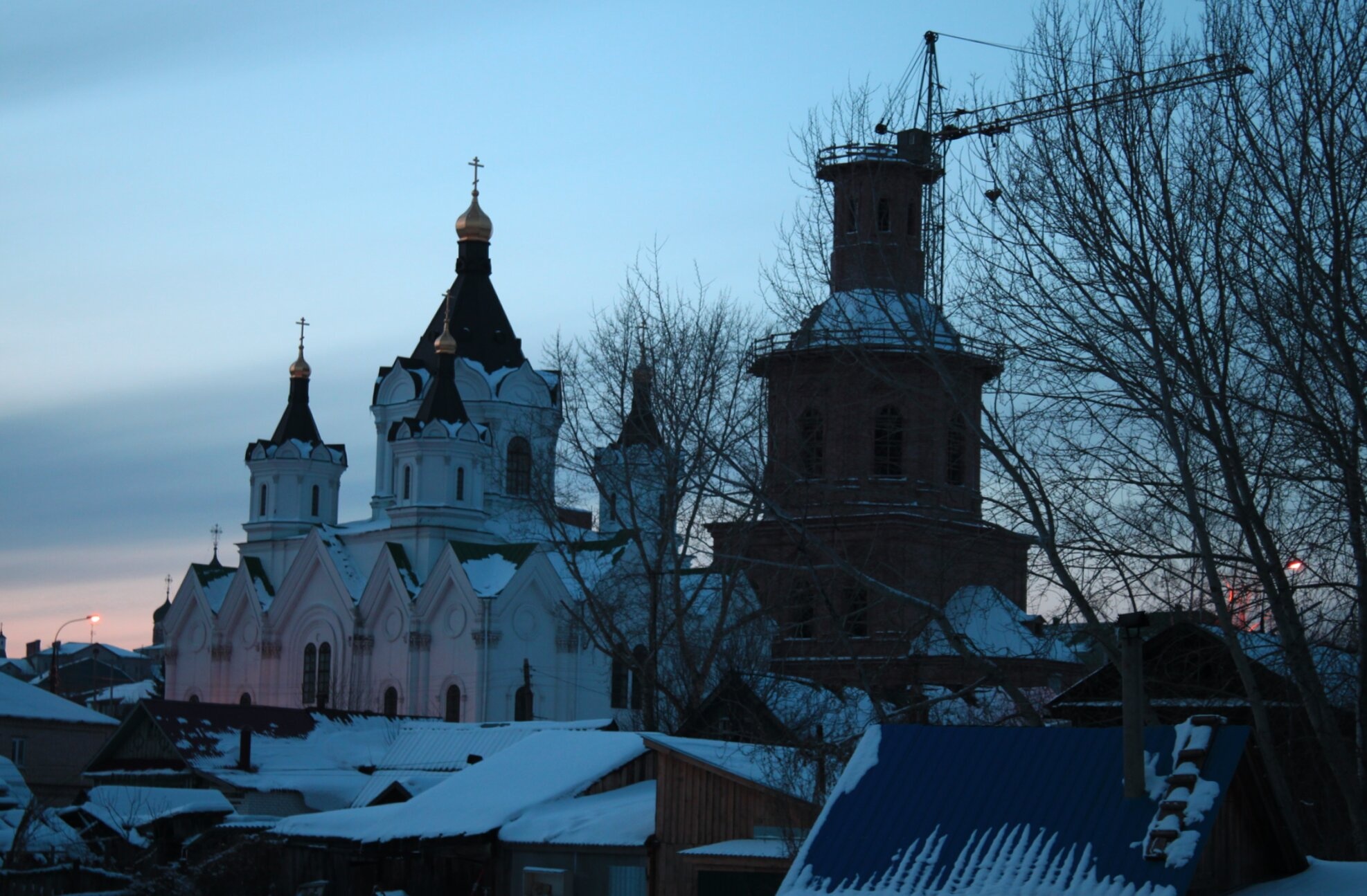 Собор Рождества Христова в Арзамасе — зимний вечер