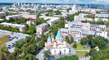 Храм Рождества Христова в Екатеринбурге с высоты птичьего полёта