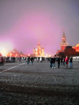 Храм Василия Блаженного на Красной площади: вечерний вид