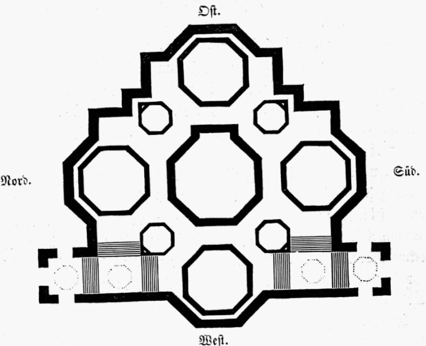 Исторический архитектурный план Собора Покрова Пресвятой Богородицы (храма Василия Блаженного)