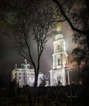 Всехсвятский кафедральный собор в Туле: ночной вид