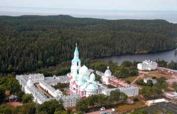 Спасо-Преображенский Валаамский монастырь с высоты птичьего полета