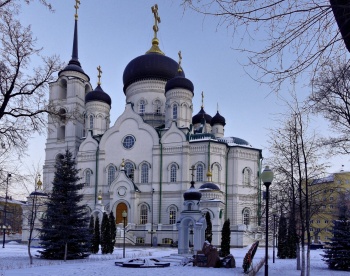 Благовещенский кафедральный собор в Воронеже — зимняя фотография