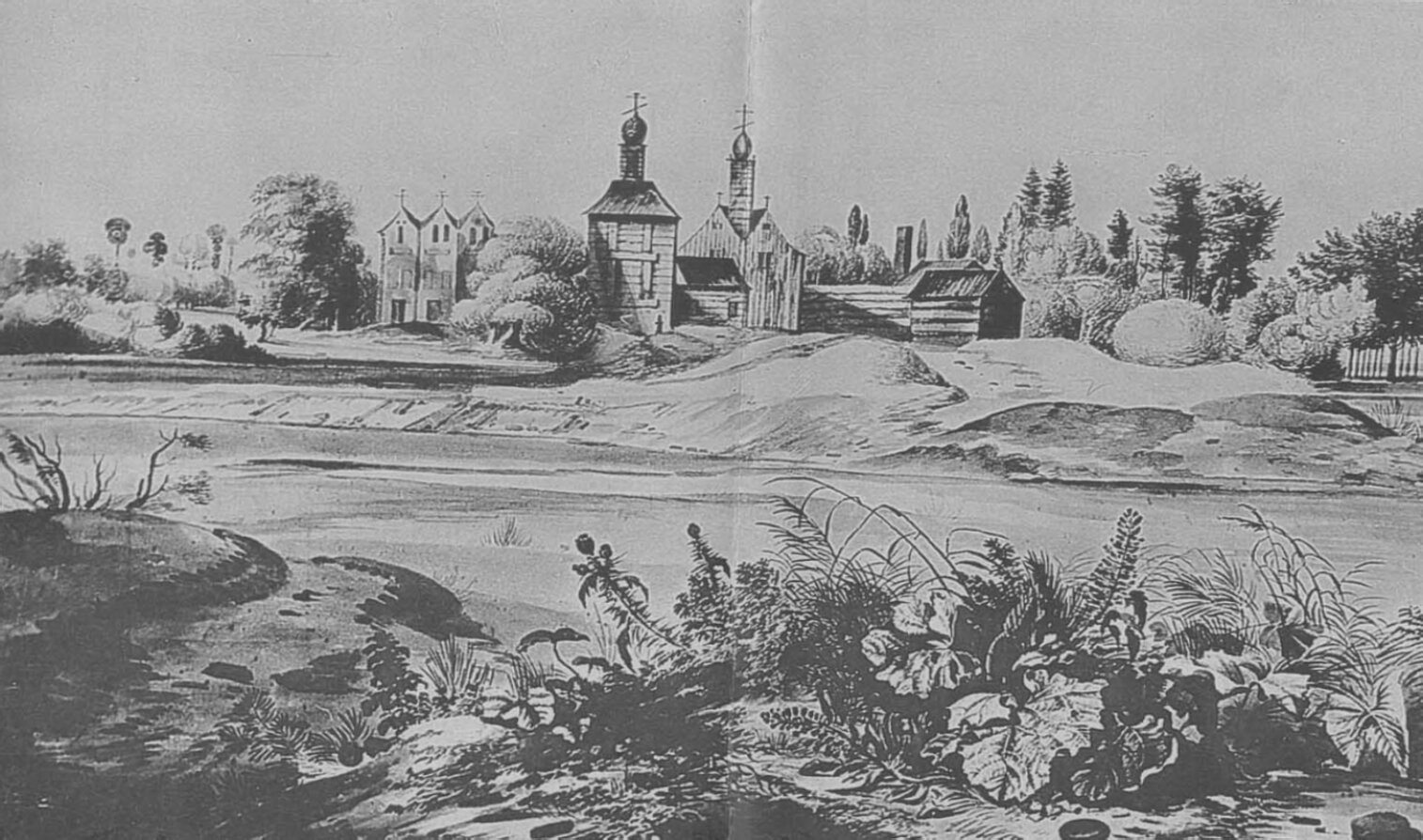 Николо-Клопский монастырь на исторической гравюре