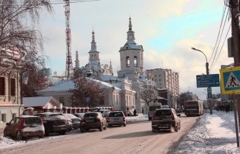 Храм Спаса Нерукотворного Образа в Тюмени - зимняя панорама