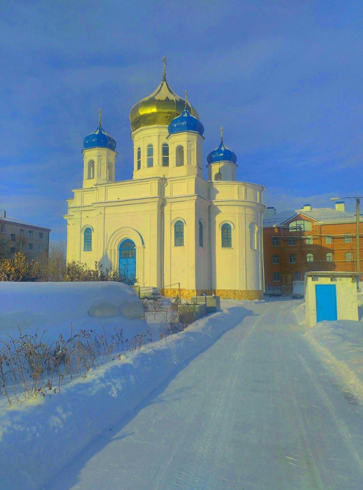 Казанско-Богородицкий женский монастырь в Троицке зимой