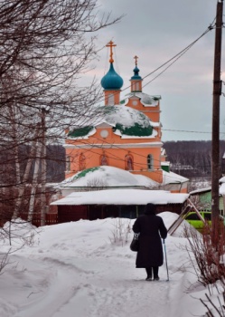 Церковь Николая Чудотворца в селе Ермолино - зимний вид