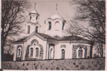 Церковь Покрова Пресвятой Богородицы в агрогородке Красное на историческом снимке