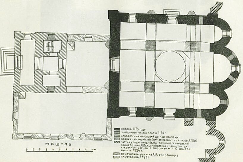 Архитектурный план церкви Иоанна Богослова в Смоленске