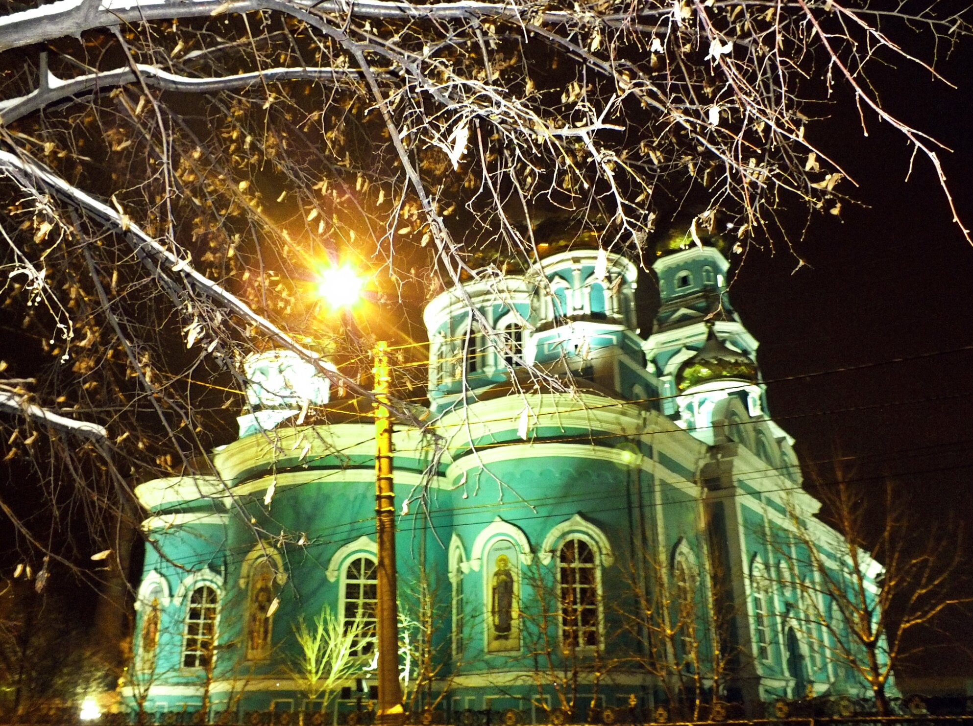 Казанский собор в Сызрани - ночная иллюминация