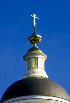Церковь Николая Чудотворца в селе Белое: купол с золочёной главкой