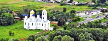 Храм Рождества Христова в селе Уланок - панорамная фотография