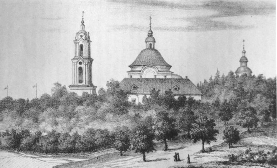 Калужский Свято-Лаврентьев мужской монастырь на старинной гравюре