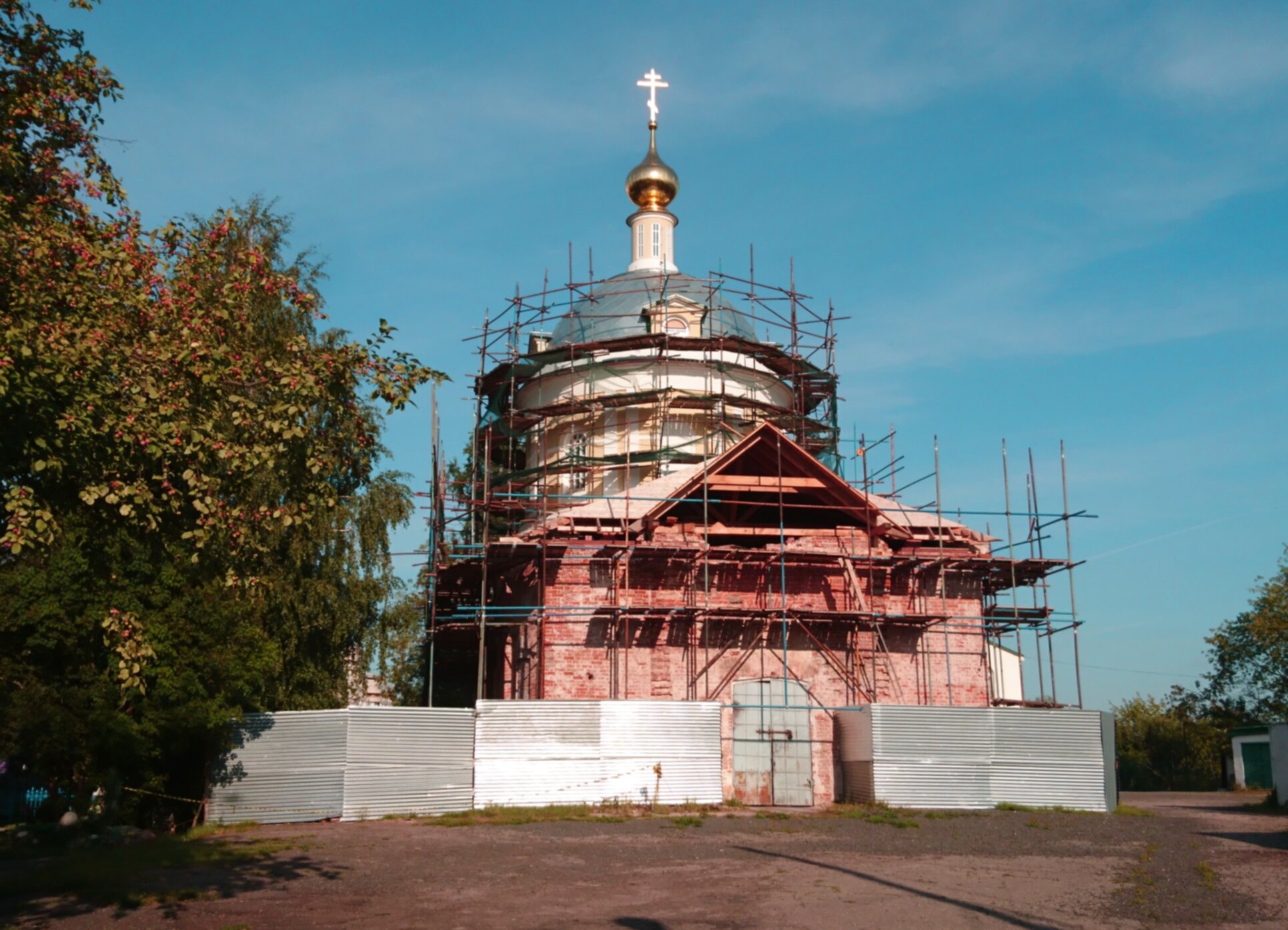 Церковь Николая Чудотворца в Красногорске - храм во время реконструкции