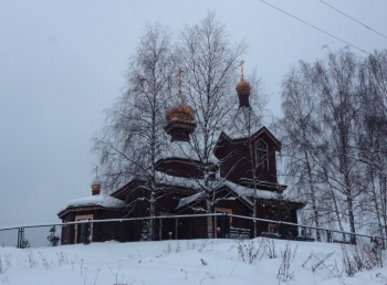 Церковь Николая Чудотворца в Федоскино - зимний вид