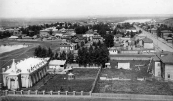 Вид Северной слободы Уфы с церковью Симеона Верхотурского в начале XX века