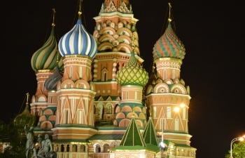 Храм Василия Блаженного на Красной площади: ночная фотография архитектурного шедевра