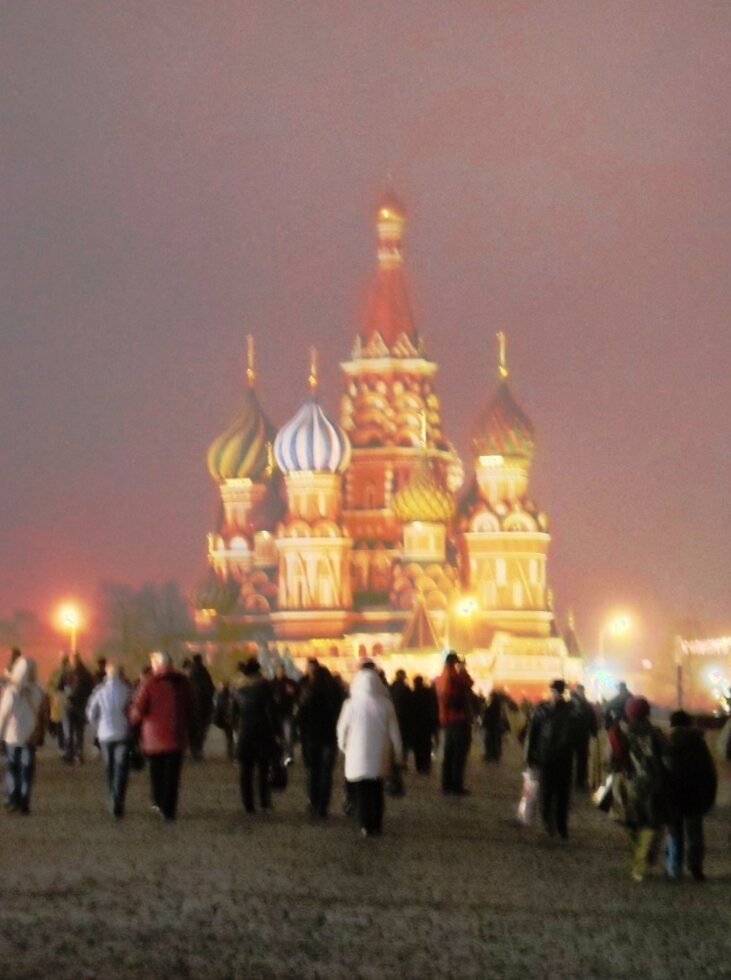 Храм Василия Блаженного на Красной площади: ночной образ